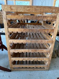 Wooden Slatted Storage Rack With Sturdy Frame