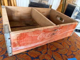 Coca-Cola Wooden Crate With Dividers And Metal Reinforcements