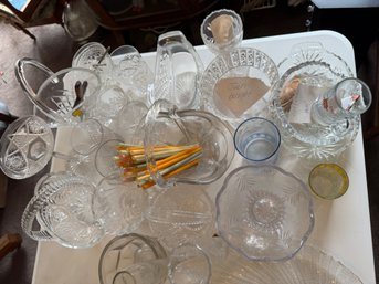 Clear Glassware Including Bowls, Trays, And Glasses