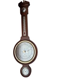 Wall-Mounted Analog Barometer And Thermometer