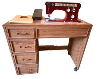 Husqvarna Viking Selectronic 6570 Sewing Machine With Cabinet