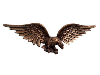 Wall-Mounted Metal Eagle Plaque, Marked 'Japan'