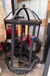 Wrought Iron Hexagonal Pendant Light With Faux Candle Bulb Holders