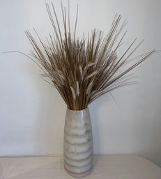 Ceramic Vase With Pampas Grass Decor, 22in
