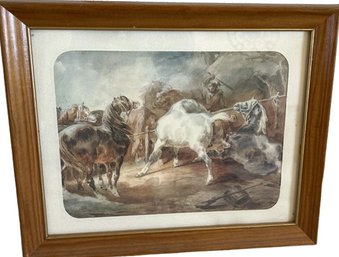Framed Print Of Horses 13 H X 16 W