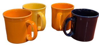 Four Fiesta Ceramic Mugs By Homer Laughlin China Co.