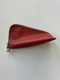 Loewe Bertlingo Anagram Embossed Red Leather Coin Purse - 5.5' Length X 2.5' Height