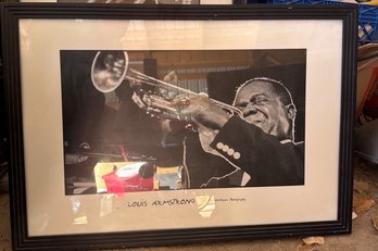 Framed Louis Armstrong Print By Ted Williams With Custom Aaron Brothers Frame