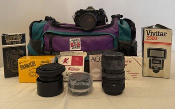 Canon Camera And Accessories, Including Lenses And Flash