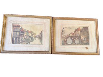 Framed Prints Depicting European Village Scenes