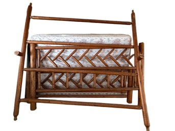 Wooden Frame Bed Set With Mattress And Log Details