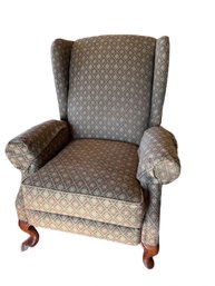Traditional Upholstered Wingback Chair With Wooden Legs
