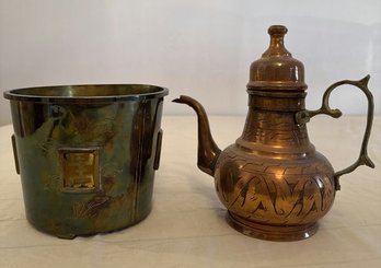 Brass Teapot And Bucket Pot Made In Hong Kong