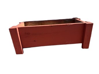 Wooden Planter Box With Red Paint Finish
