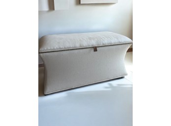 Ballard Design Upholstered Storage Bench with Nailhead Trim