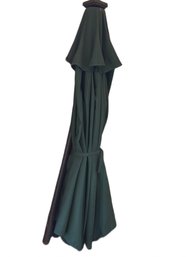 Green Outdoor Patio Umbrella With Wooden Pole