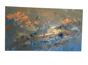 Kristof Kosmowski  'Alpenglow' Commissioned Piece 2022 Colorado, Abstract Expressionist Veneitian Plaster