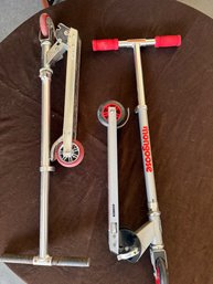 Mongoose Folding Kick Scooters With Red Accents