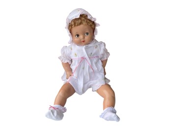 Vintage Baby Doll With Molded Hair & Sleep Eyes