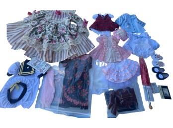 Collection of Vintage Doll Clothing, Accessories, and Shoes