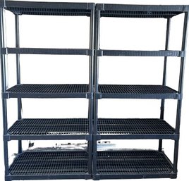 Pair Of Black Plastic Shelving Racks