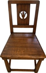 Wooden Oak Hall Chair  18Lx18Wx32H