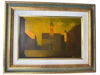 Framed Painting By Branko Bori, 1998, Oil On Cardboard