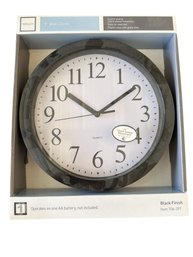 Realspace Black Finish Wall Clock In Original Packaging