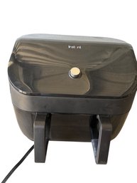Black Instant Dual Basket Air Fryer With Adjustable Timer