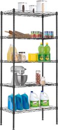 Adjustable NSF-Certified Metal Shelf Wire Shelving Unit Storage  (Black, 21.5L X 11.6W X 47.6H)