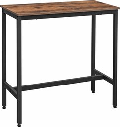(NEW)Bar Table, Narrow Long Bar Table, 15.7 X 39.4 X 35.4 Inches, Rustic Brown And Ink Black
