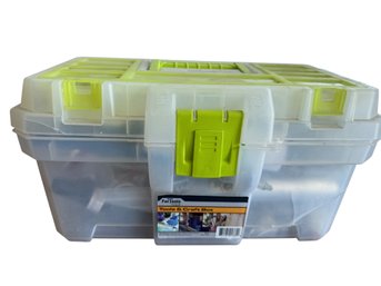 Plastic Tool And Craft Box With Assorted Hardware