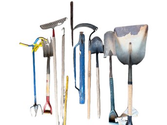 Gardening And Landscaping Hand Tools With Shovels And Rakes