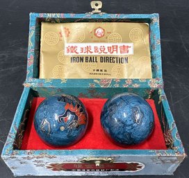Chinese Baoding Balls In Silk Box