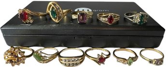 Costume Ring Collection Pieces, Variety Of Rings With Different Styles And Gemstones
