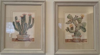 (2) Framed  Cactus Prints - 14x12in