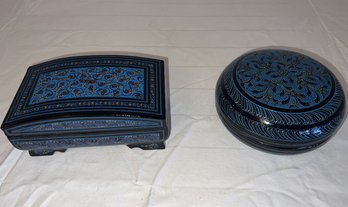 Lacquerware Boxes And 6 Plates