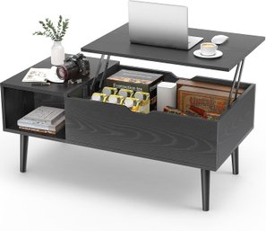 (NEW)Coffee Table Black, Lift Top Coffee Tables For Living Room, Small Rising Wooden Dining Center Tables