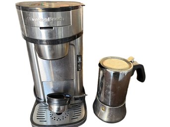 Hamilton Beach Single-Serve Coffee Maker With Metal Stove-Top Espresso Maker