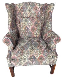 Hickory Chair Wingback Armchair With Multicolored Upholstery
