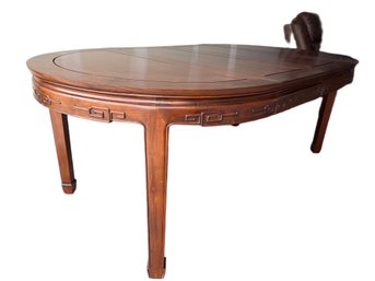 Hong Kong Made Expandable Round Wood Dining Table With Three Leaves – Rosewood