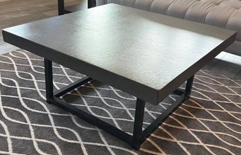 Ashley Furniture Square Cocktail Table, Model T913-8, Stone-Like Top With Metal Frame