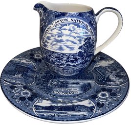 Fine Staffordshire Ware, Serving Plate And Pitcher