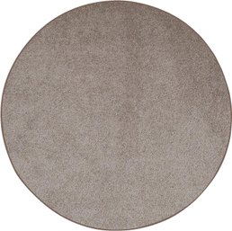 (NEW)Pet Friendly Solid Color Area Rugs Beige - 5' Round, Pet & Kids Friendly Rug, Wedding, Made In USA