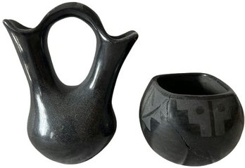 (2) Native American Pottery Vase Piece