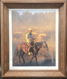 Framed Cowboy Photography By Randy Mallory (17x20)