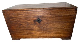 Antique Wooden Storage Chest With Metal Handles, 12 X 26 X 13