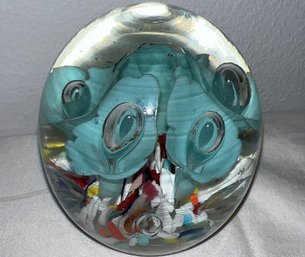 Art Glass Blown Paperweight - 3in Tall
