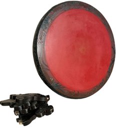 Detachable Round Wooden Lacquerware Table - 37'W