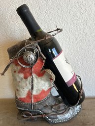 Cowgirl Boot Wine Display 11 Tall